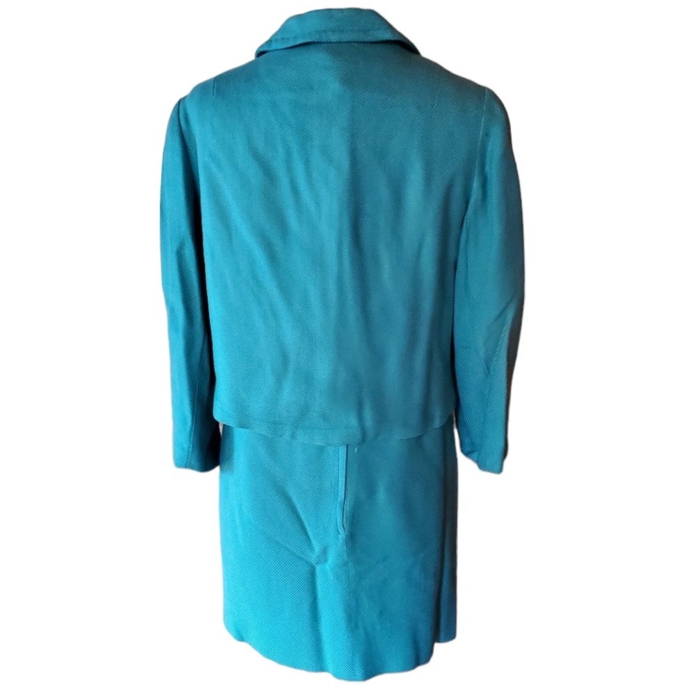 1950s Richard Healy Green/Blue, Wool, Lined Suit - Picture 4 of 7